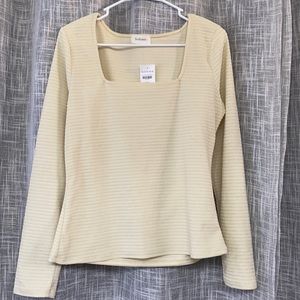 NWT Bohme Ivory Square Neck Top